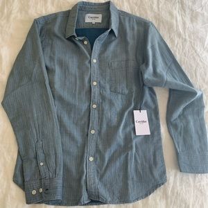NWT- Corridor Button Up - Indigo Striped Double LS